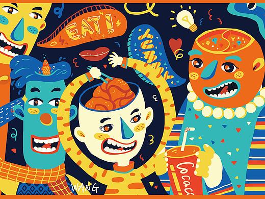 沒有什么比吃吃吃更開心的了~（個(gè)人主頁(yè)-ZMjE4ODQzMjQ=） - 商業(yè)插畫 - 站酷設(shè)計(jì)師YW__WANG原創(chuàng)素材 - 站酷ZCOOL