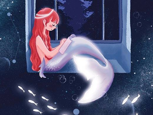 原创手绘儿童插画星空幻境美人鱼（个人主页-ZNTQ4NjczMDQ=） - 儿童插画 - 站酷设计师Stacey默默原创素材 - 站酷ZCOOL