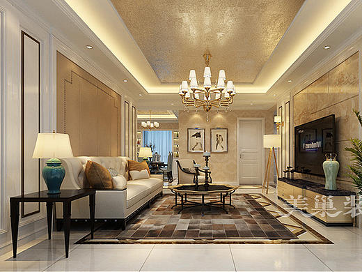 亚星锦绣山河装修三室两厅装修设计图