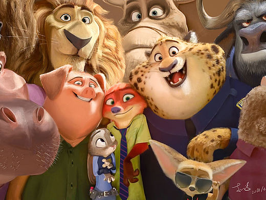 【疯狂动物城】画一幅大合照!