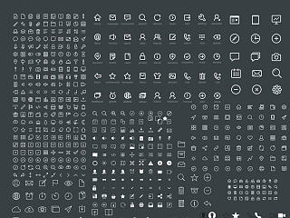 网页和移动端常用的白色线描图标集合（一）