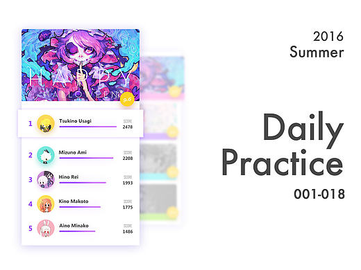 2016 Summer`Daily Practice[No.001-018]（个人主页-ZMTgzNDcwNTI=） - APP界面 - 站酷设计师karlie_xx原创素材 - 站酷ZCOOL