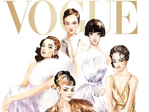 VOGUE十周年  时装插画封面