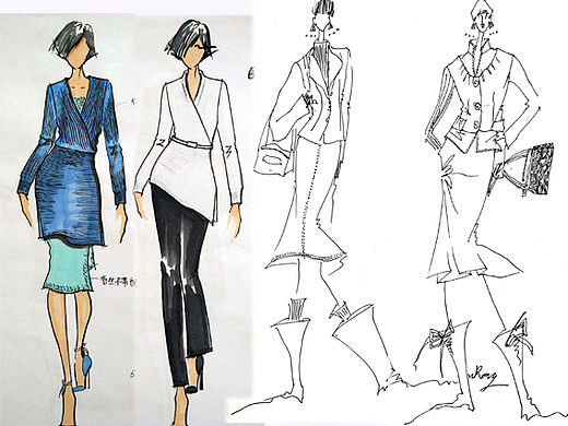 针织服装效果图