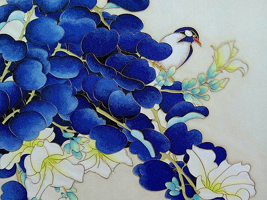 景泰蓝金丝沙画