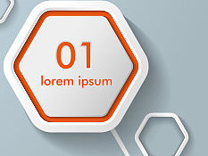 设计素材：简洁大方的六边形PPT插图矢图素材