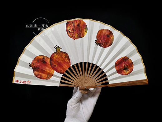 岩彩手绘折扇