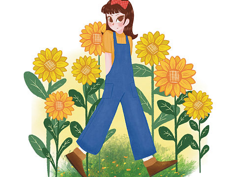 向日葵与女孩