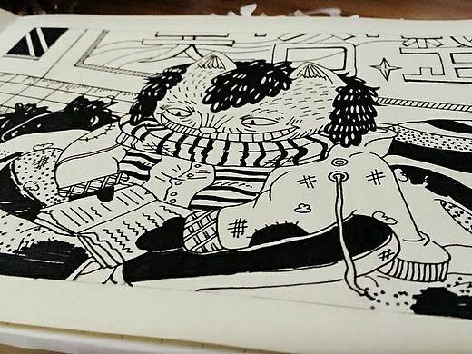 一个在看书的流浪人