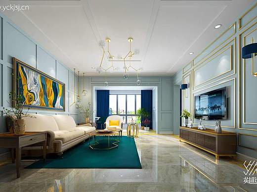 株洲金色荷塘美式轻奢–思所设计