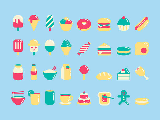 一组食物icon
