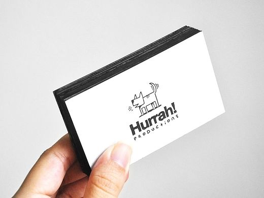 Hurrah! letterpress black edge business card desig