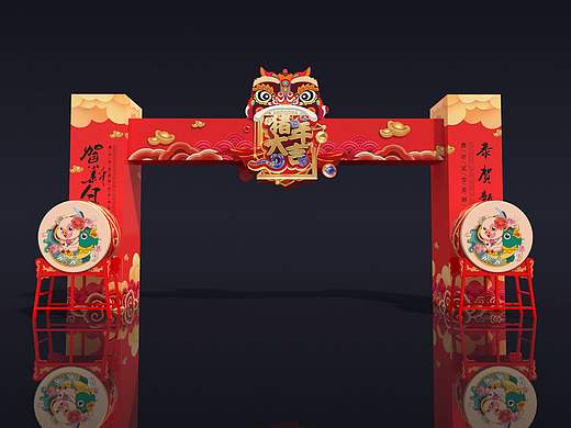 2019猪年春节美陈门头