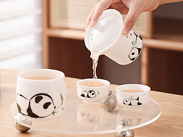 【原创陶瓷礼品】2023年同行快客杯-国宝熊猫茶器系列