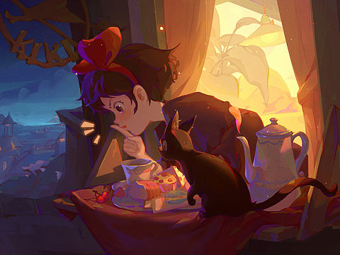 嘘！魔女宅急便同人（个人主页-ZNDQwMDExMzI=） - 商业插画 - 站酷设计师即白_Bai原创素材 - 站酷ZCOOL