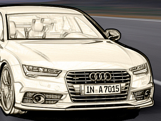 奥迪a7写生ps素描版的线条