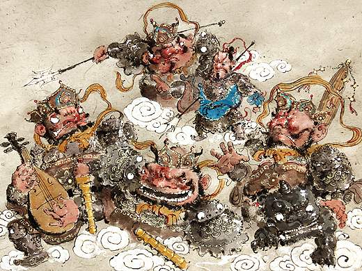 杨戬除四魔（个人主页-ZNDc0NTQzNzI=） - 绘本 - 站酷设计师蔡骏Z87733198原创素材 - 站酷ZCOOL