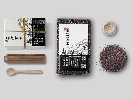 中国风包装设计——墨江紫米米砖袋包装设计