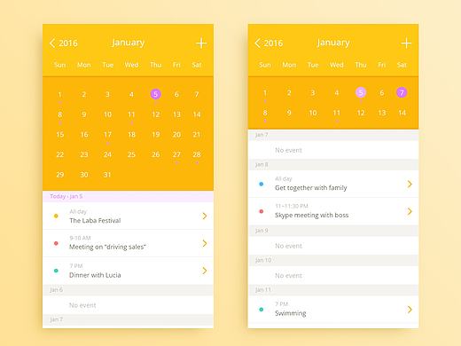 Daily UI #4 日历