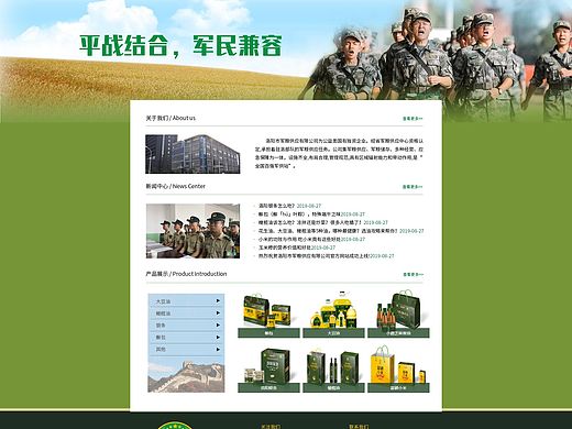 网站设计，军队，士兵，军需物资