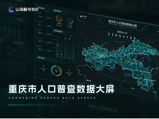 重庆市人口普查数据大屏