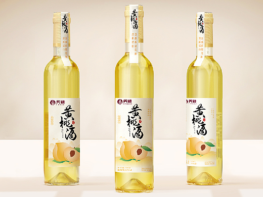 果酒包装|包装设计 饮品 黄桃酒包装 酒水包装设计作品