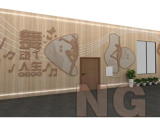 舞蹈墙展示设计3D效果图