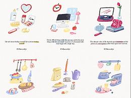 分享我的居家桌面系列插畫