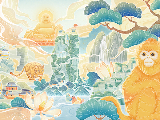 《醉美梵净山》插画 | 品牌 | 文创设计