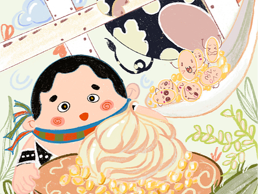 蒙古小人系列插画