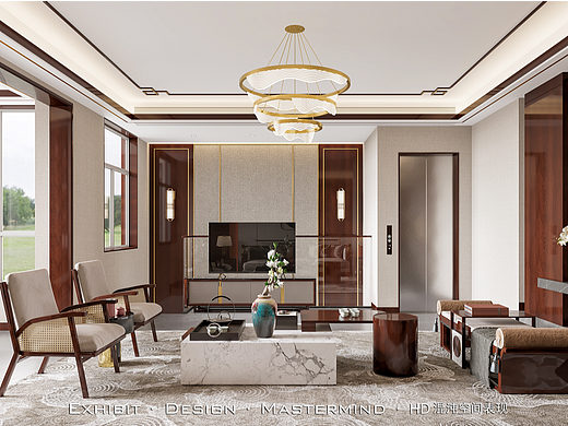 新中式客餐厅 ▏混沌空间视觉表现