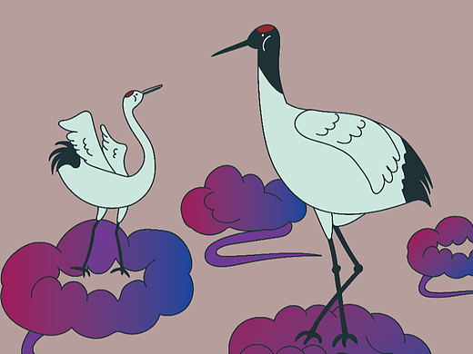 祥云丹顶鹤（个人主页-ZNjIwMzUwNDg=） - 商业插画 - 站酷设计师姚小羊原创素材 - 站酷ZCOOL