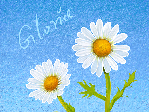 手绘小雏菊 线圈插画练习