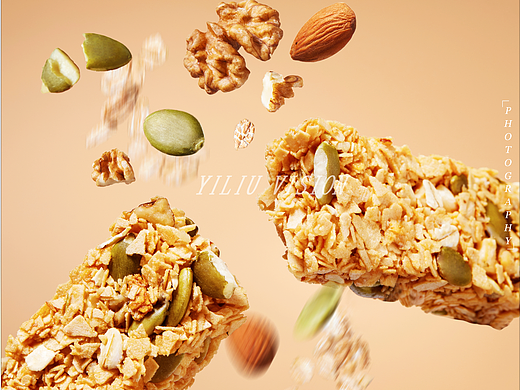 美食摄影｜燕麦谷物棒创意海报｜碧翠园 X 壹陆视觉