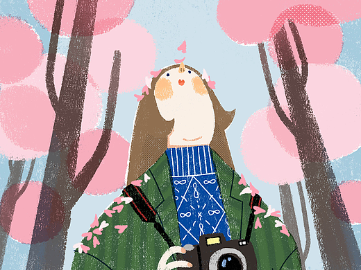 春日赏花~（个人主页-ZNTkxNjg4NDQ=） - 商业插画 - 站酷设计师超自然少年A原创素材 - 站酷ZCOOL