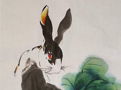 兔水墨画 01 - 10