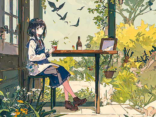 AI造物|治愈系小插画