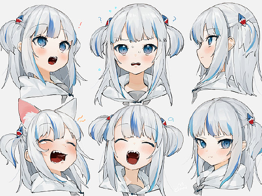 cg绘画丨板绘教程丨原画教程丨插画人物生动的表情练习