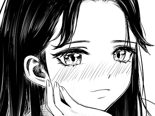 【仿纸绘】黑白动漫插画-日系水手服少女