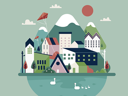 好看的扁平化风格的插画