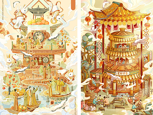 2023兔年插画创作x早餐铺插画创作