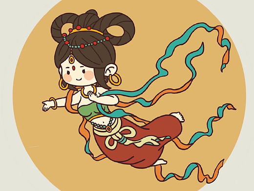 贪吃仙女飞天图