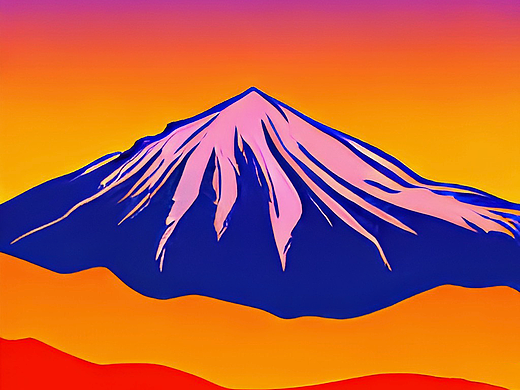 #wow+数字艺术nft山峰落日夕阳火山