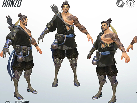 ZBrush-【守望先锋】半藏模型制作教程。zbrush教程