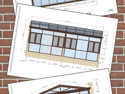 人字顶阳光房平面布置图S2043