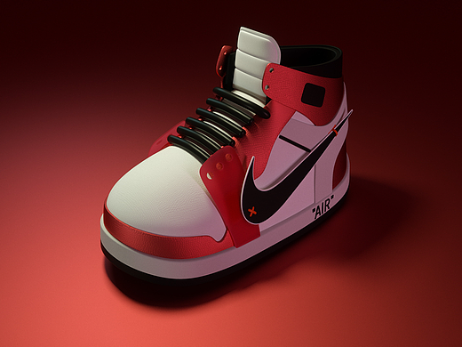 【Totoro的叁地】NIKExOFFWHITE AJ1篮球鞋Q版三维建模