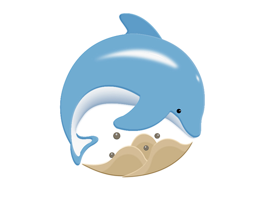 海豚主题奶茶店logo