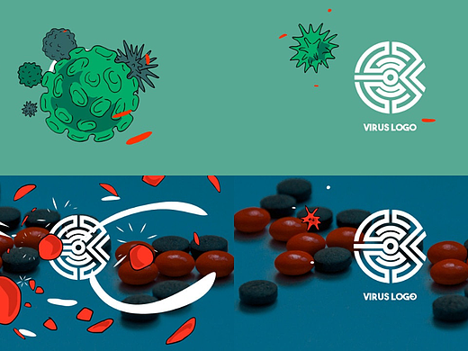 AE模板 | 手绘病毒标志LOGO动画演绎医漟研究视频开场