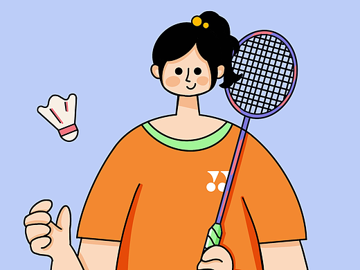 手繪頭像-羽毛球（個人主頁-ZNjM3NTY2NDg=） - IP形象 - 站酷設(shè)計師小鍋不背鍋原創(chuàng)素材 - 站酷ZCOOL