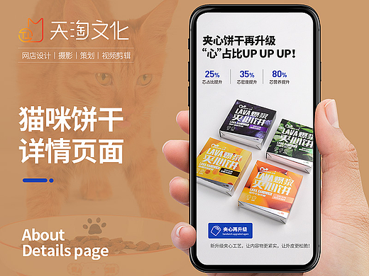 电商鲜鱼派猫咪零食宠物食品猫条冻干三文鱼摄影详情页